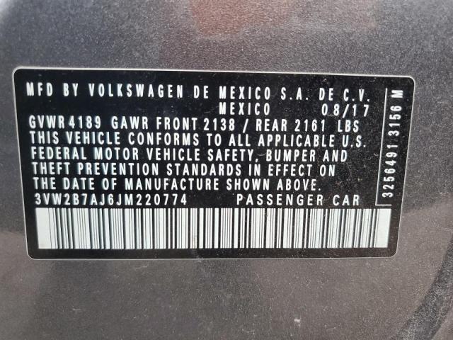 2018 VOLKSWAGEN JETTA S - 3VW2B7AJ6JM220774
