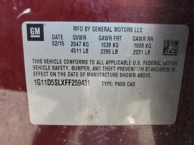 2015 CHEVROLET MALIBU 2LT 1G11D5SLXFF259431