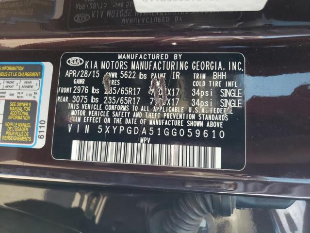 2016 KIA SORENTO LX - 5XYPGDA51GG059610