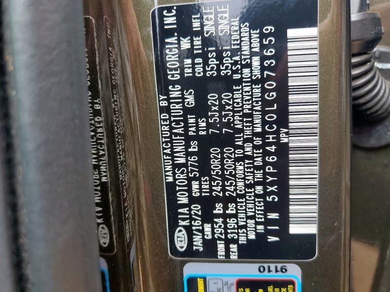 2020 KIA TELLURIDE 5XYP64HC0LG073659