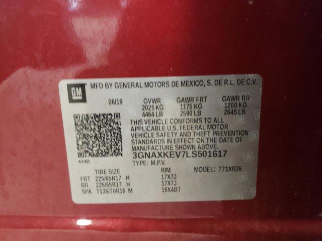 2020 CHEVROLET EQUINOX LT - 3GNAXKEV7LS501617