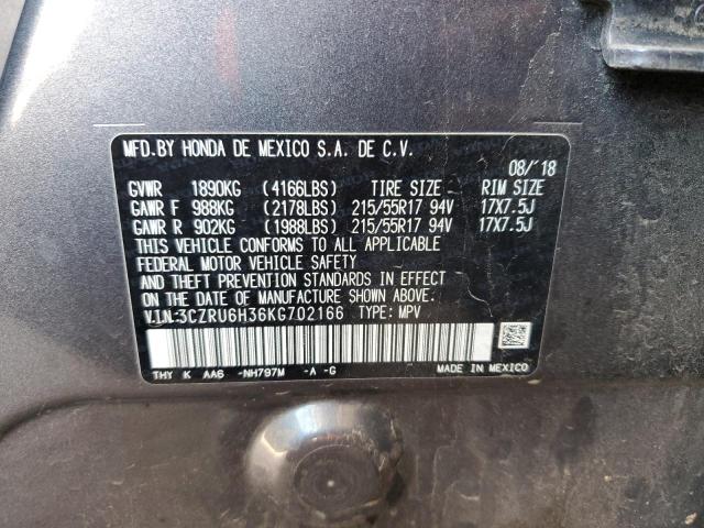 2019 HONDA HRV 3CZRU6H36KG702166