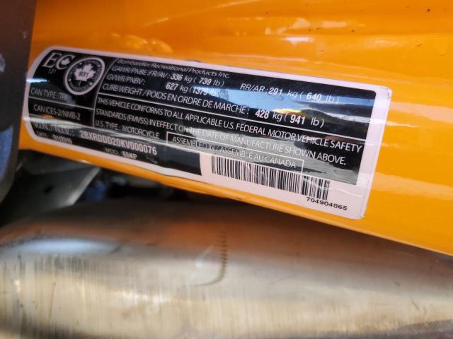 2019 CAN-AM SPYDER ROA 2BXRDDD20KV000076