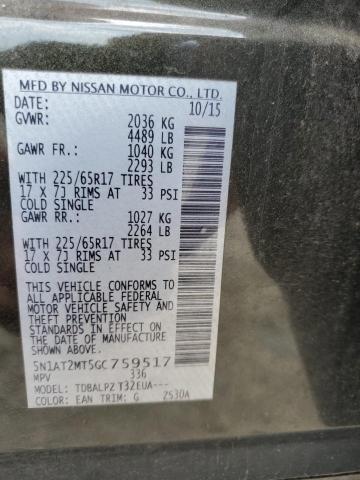 2016 NISSAN ROGUE S - 5N1AT2MT5GC759517