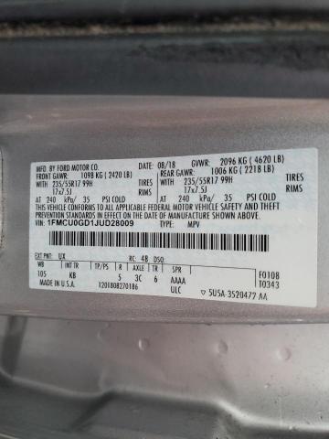 2018 FORD ESCAPE SE - 1FMCU0GD1JUD28009