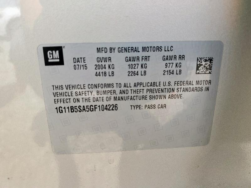 2016 CHEVROLET MALIBU LIM - 1G11B5SA5GF104226
