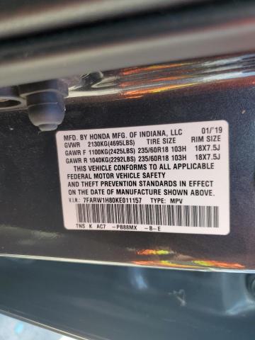 2019 HONDA CR-V EXL 7FARW1H80KE011157