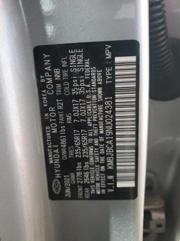 2022 HYUNDAI TUCSON BLU KM8JBCA19NU024381