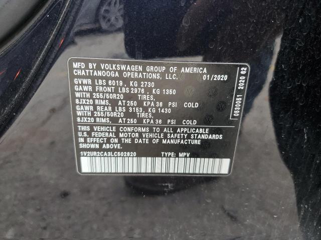 2020 VOLKSWAGEN ATLAS SE 1V2UR2CA3LC502820