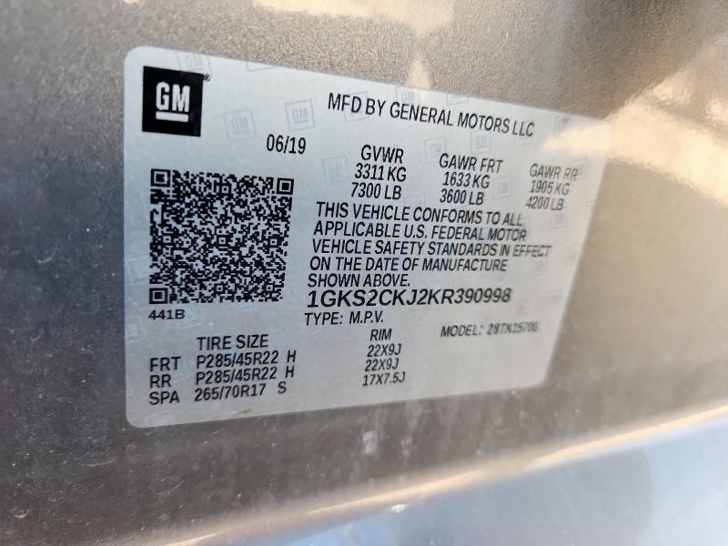 2019 GMC YUKON DENA 1GKS2CKJ2KR390998
