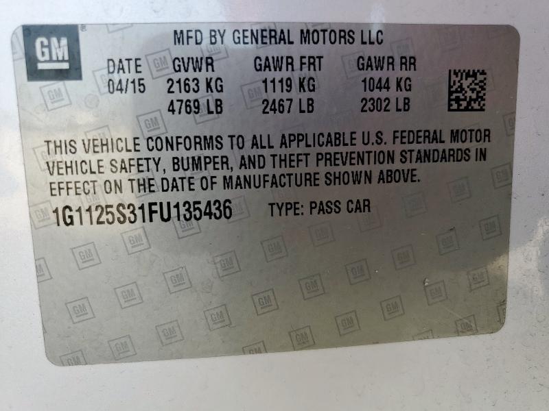 2015 CHEVROLET IMPALA LT 1G1125S31FU135436