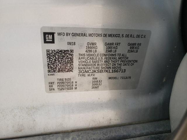 2019 CHEVROLET TRAX LS 3GNCJKSB7KL166713