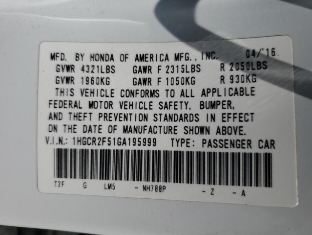 2016 HONDA ACCORD SPO 1HGCR2F51GA195999