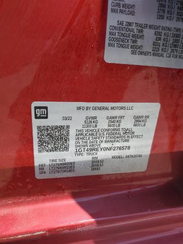 2022 GMC SIERRA K25 1GT49REY0NF276578