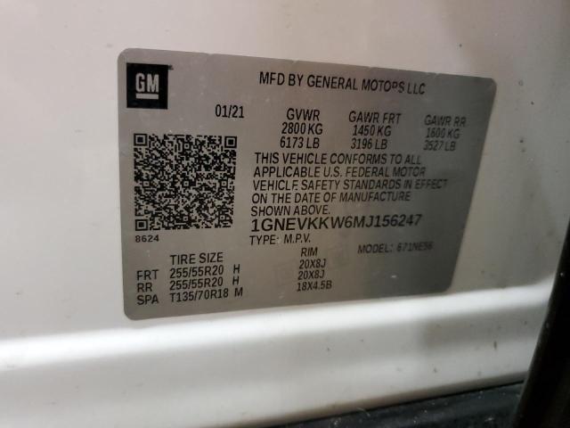 2021 CHEVROLET TRAVERSE P 1GNEVKKW6MJ156247
