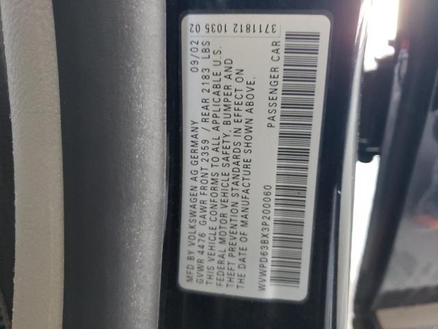 2003 VOLKSWAGEN PASSAT GLS #3174868684