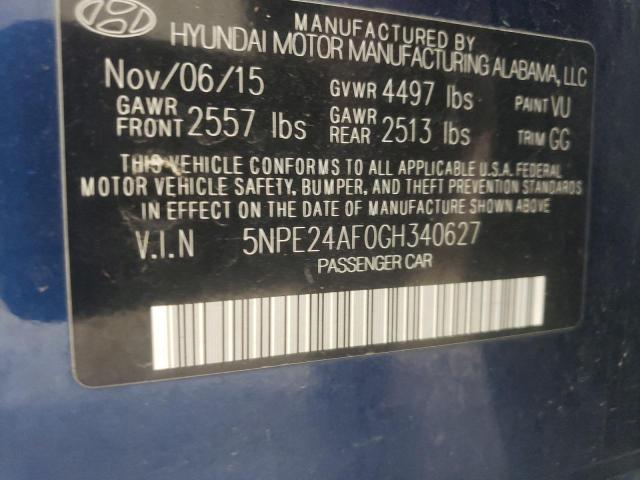 2016 HYUNDAI SONATA SE 5NPE24AF0GH340627