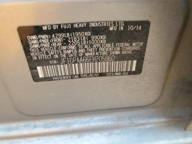 2015 SUBARU IMPREZA JF1GPAA66FH205860