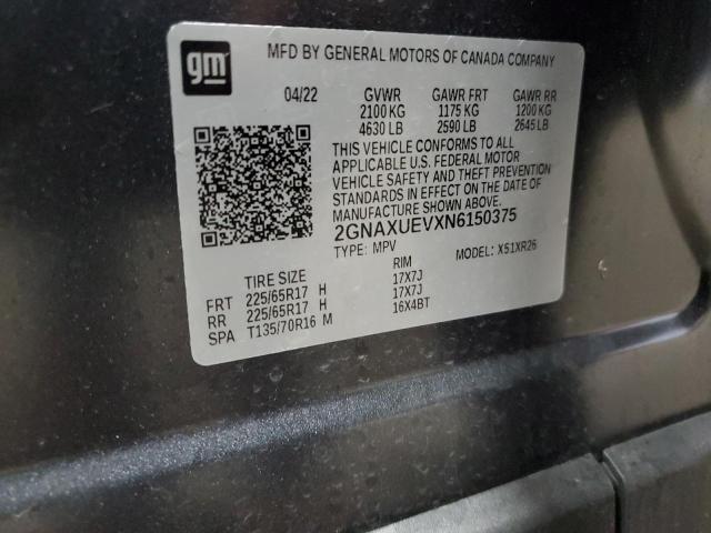 2022 CHEVROLET EQUINOX LT - 2GNAXUEVXN6150375