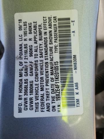 2019 HONDA INSIGHT LX 19XZE4F11KE010515