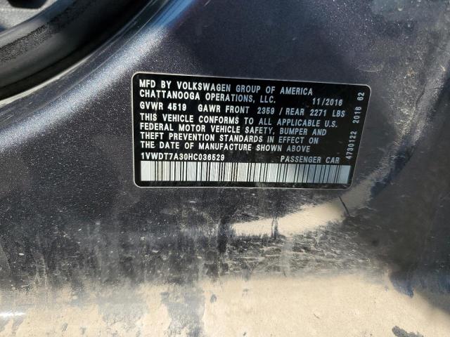 2017 VOLKSWAGEN PASSAT R-L 1VWDT7A30HC036529