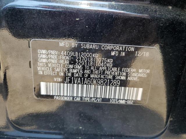 2019 SUBARU WRX JF1VA1A60K9821289