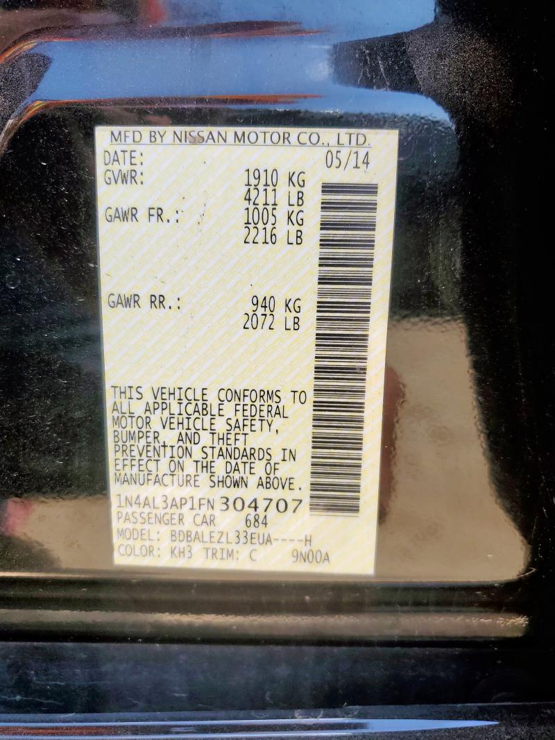 2015 NISSAN ALTIMA 2.5 - 1N4AL3AP1FN304707