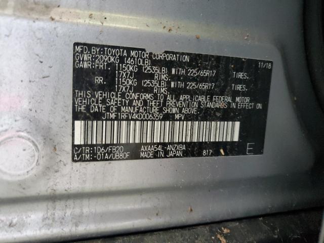 2019 TOYOTA RAV4 LE JTMF1RFV4KD006359