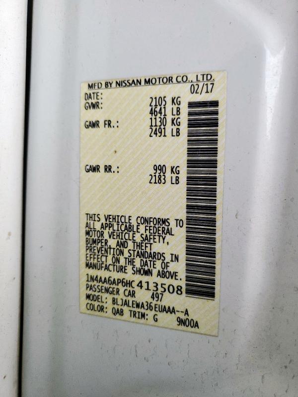 2017 NISSAN MAXIMA 3.5 1N4AA6AP6HC413508