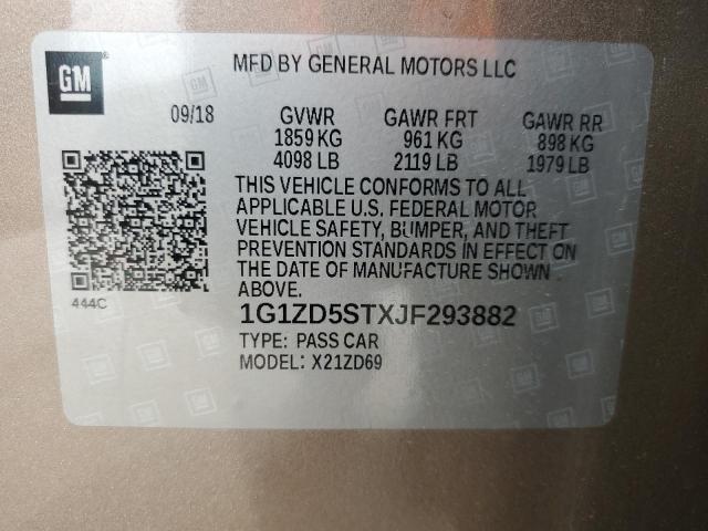 2018 CHEVROLET MALIBU LT - 1G1ZD5STXJF293882