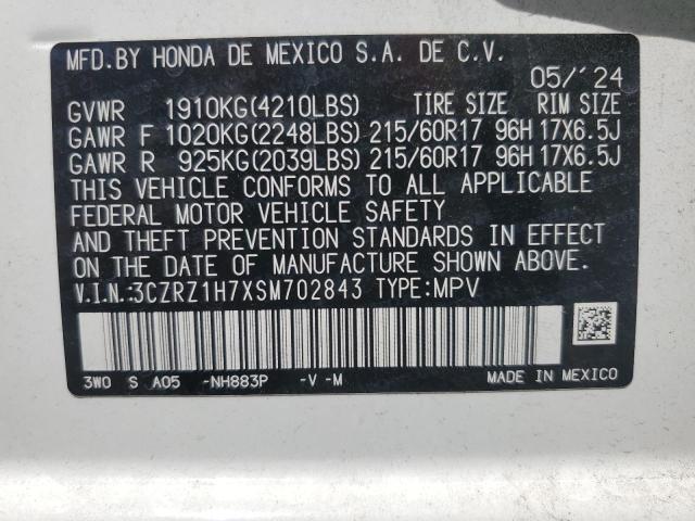 2025 HONDA HR-V EXL 3CZRZ1H7XSM702843