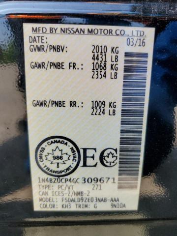 2016 NISSAN LEAF SV 1N4BZ0CP4GC309671