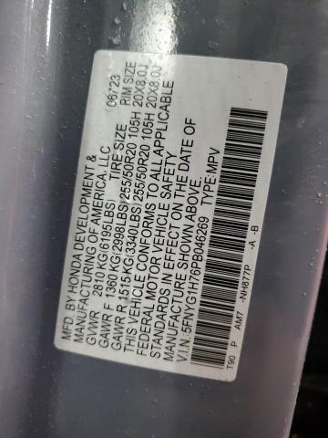 2023 HONDA PILOT TOUR 5FNYG1H76PB046269