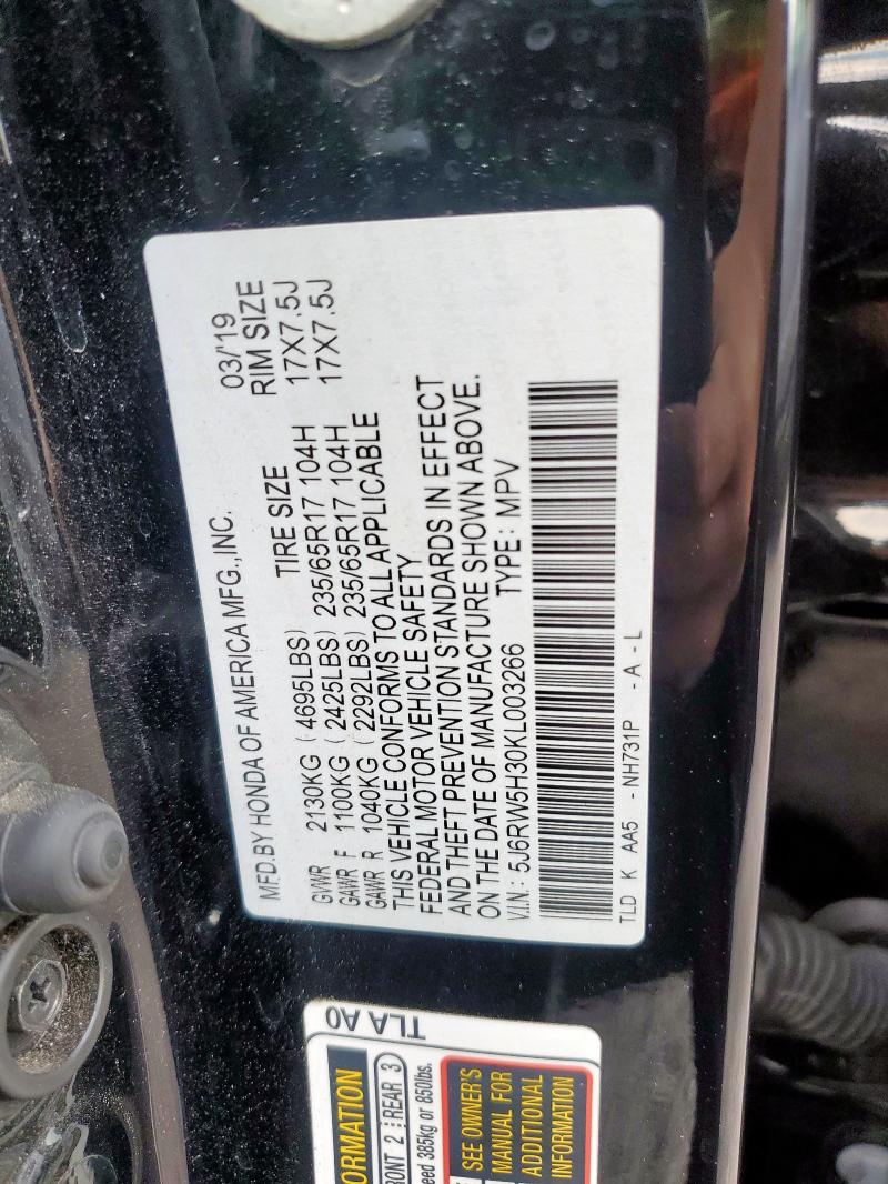 2019 HONDA CR-V LX 5J6RW5H30KL003266