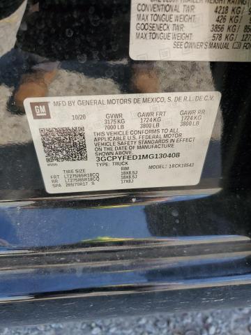 2021 CHEVROLET SILVERADO 3GCPYFED1MG130408