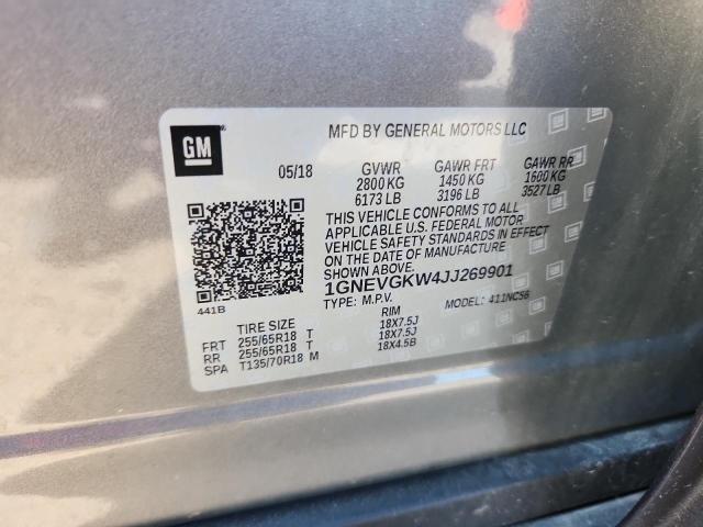2018 CHEVROLET TRAVERSE L 1GNEVGKW4JJ269901