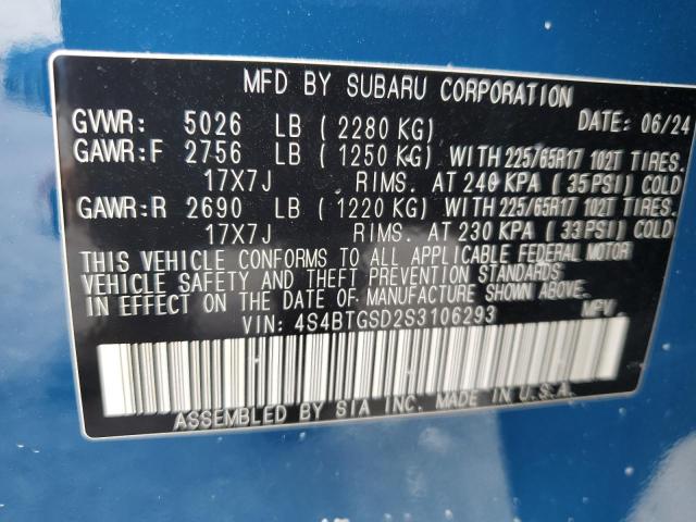 2025 SUBARU OUTBACK WI 4S4BTGSD2S3106293