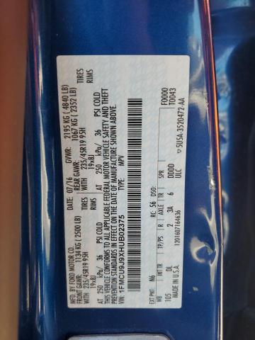 2017 FORD ESCAPE TIT - 1FMCU9J9XHUB02375
