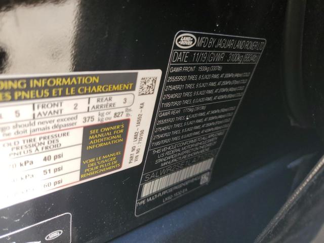 2020 LAND ROVER RANGE ROVE - SALWR2SE1LA710150