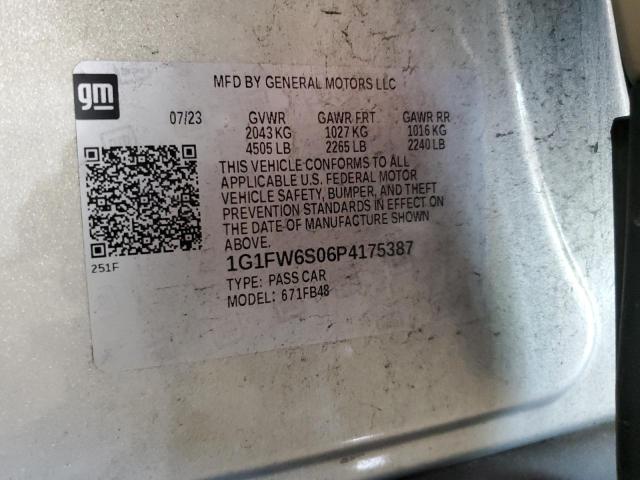2023 CHEVROLET BOLT EV 1L 1G1FW6S06P4175387