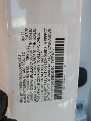 2022 HONDA PILOT ELIT 5FNYF6H08NB059590