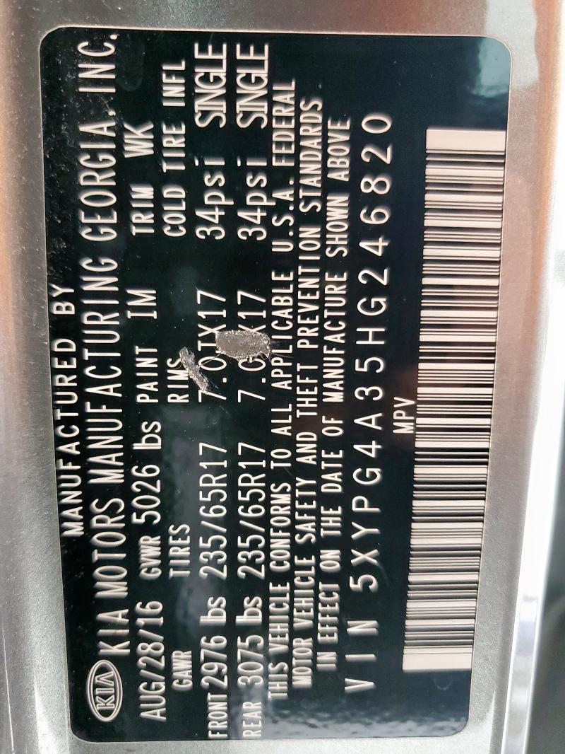 2017 KIA SORENTO LX - 5XYPG4A35HG246820