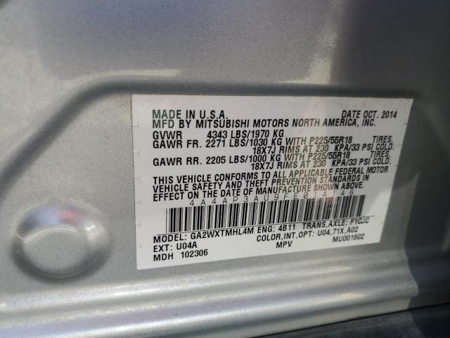 2015 MITSUBISHI OUTLANDER - 4A4AP3AU9FE014146
