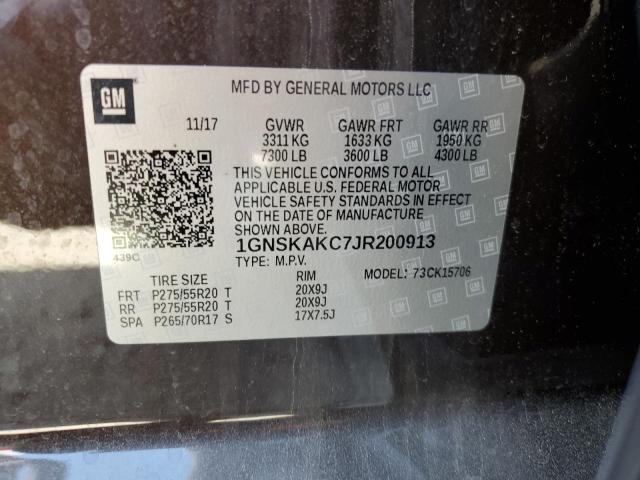 2018 CHEVROLET TAHOE K150 1GNSKAKC7JR200913
