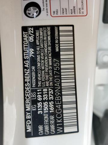 2022 MERCEDES-BENZ EQS SEDAN W1KCG4EB9NA017557