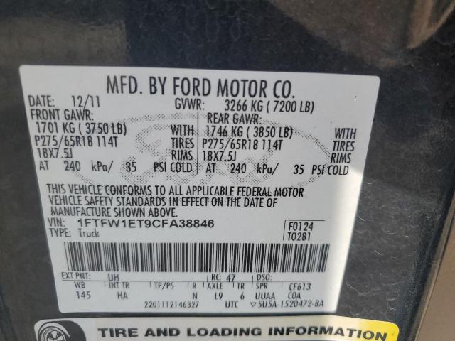 2012 FORD F150 SUPER - 1FTFW1ET9CFA38846
