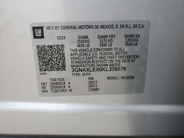 2019 CHEVROLET EQUINOX LT 3GNAXLEX0KL338079