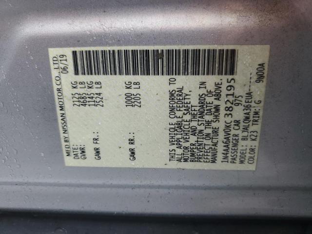 2019 NISSAN MAXIMA S - 1N4AA6AV0KC382195