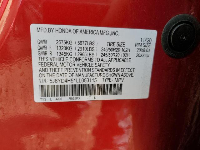 2020 ACURA MDX TECHNO - 5J8YD4H51LL053115