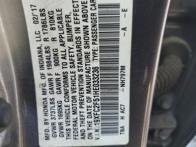 2017 HONDA CIVIC LX 19XFC2F51HE033236